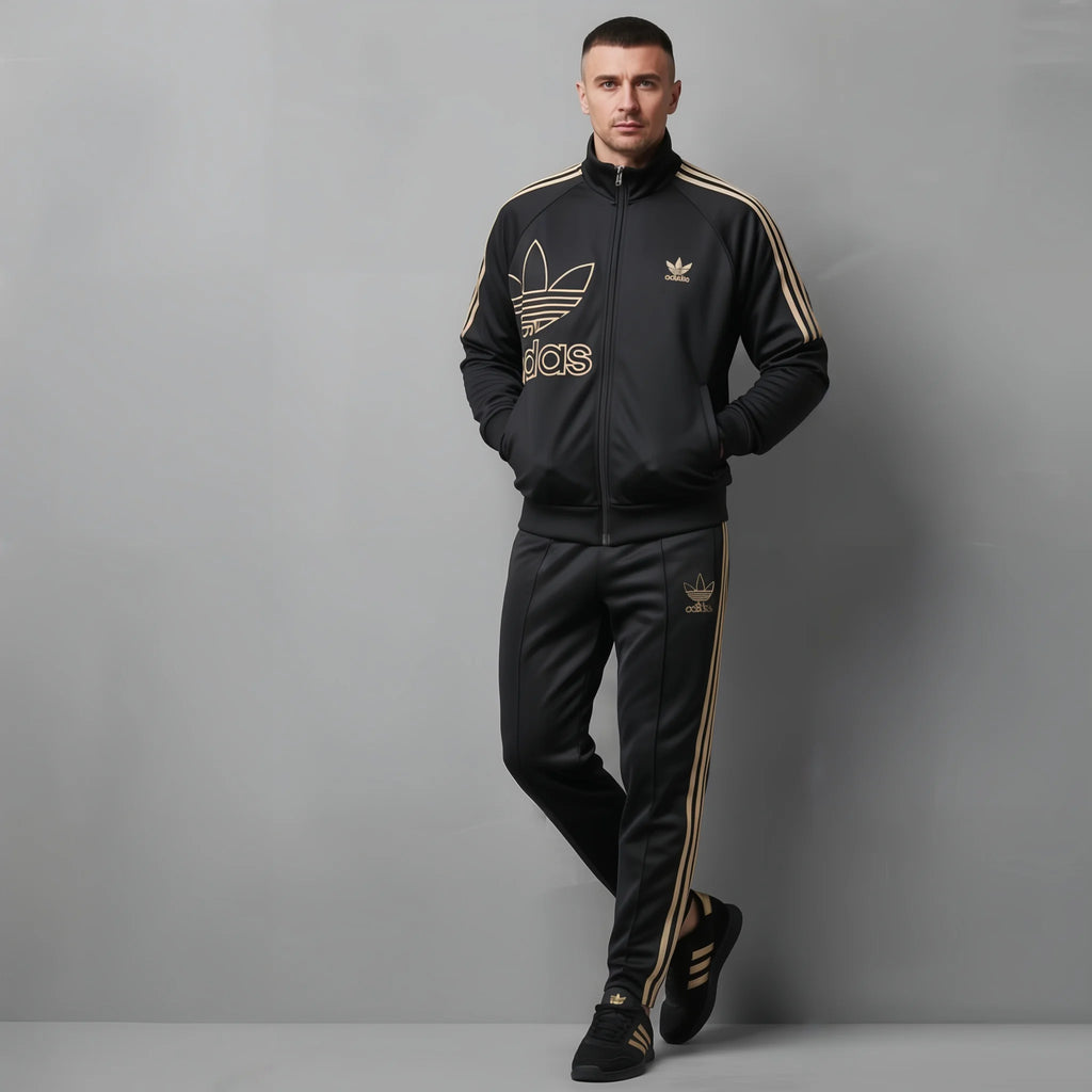Black With Yellow Stripes Tracksuit - TS 02